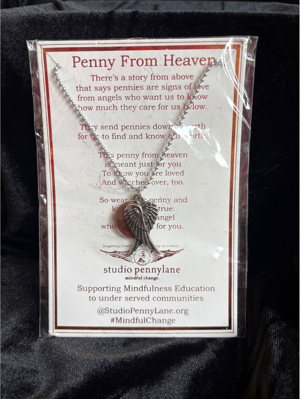 Studio Pennylane 'Penny From Heaven' Angel Wing Pendant Necklace on Ball Chain